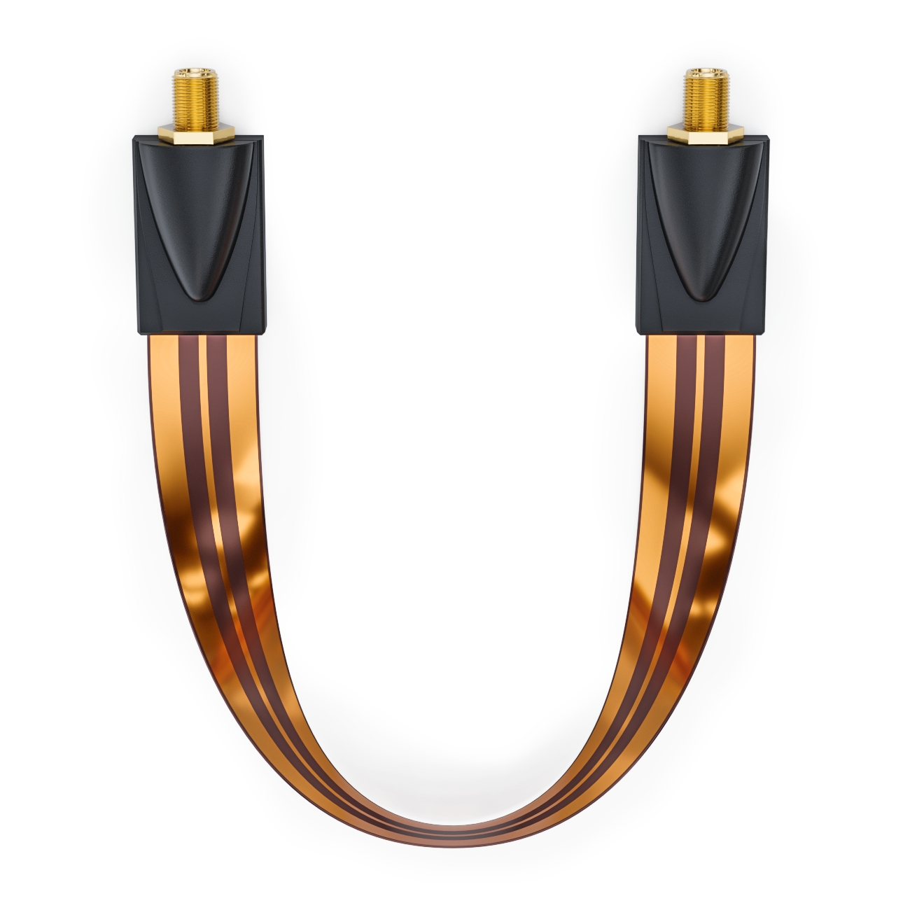 DeleyCON SAT Fensterdurchführung 5x - 26cm Flachkabel Mit Klebepads