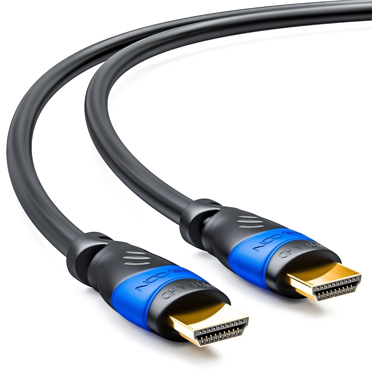 Deleycon HDMI Kabel 0,5M 2.0//1.4a Kompatibel 3D 4K Ultra Hd