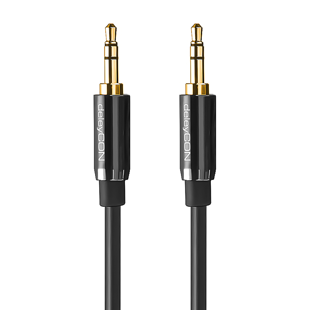 deleyCON PREMIUM HQ Stereo Audio Kabel 3,5mm Stecker zu 2x Cinch Stecker 2m 