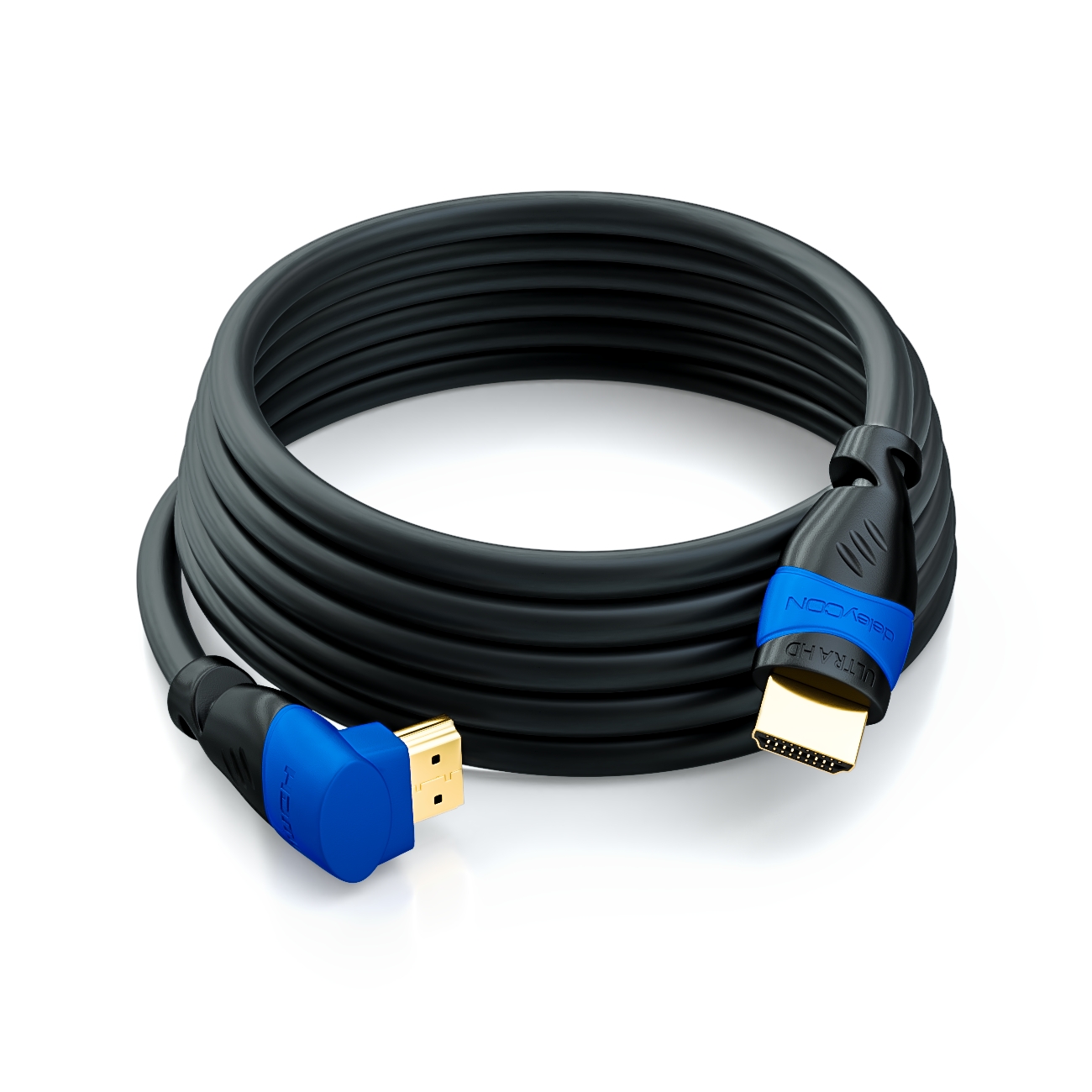 10m HDMI Winkel Kabel 270° Grad HDMI 2.0/1.4a kompatibel mit Ethernet deleyCON 