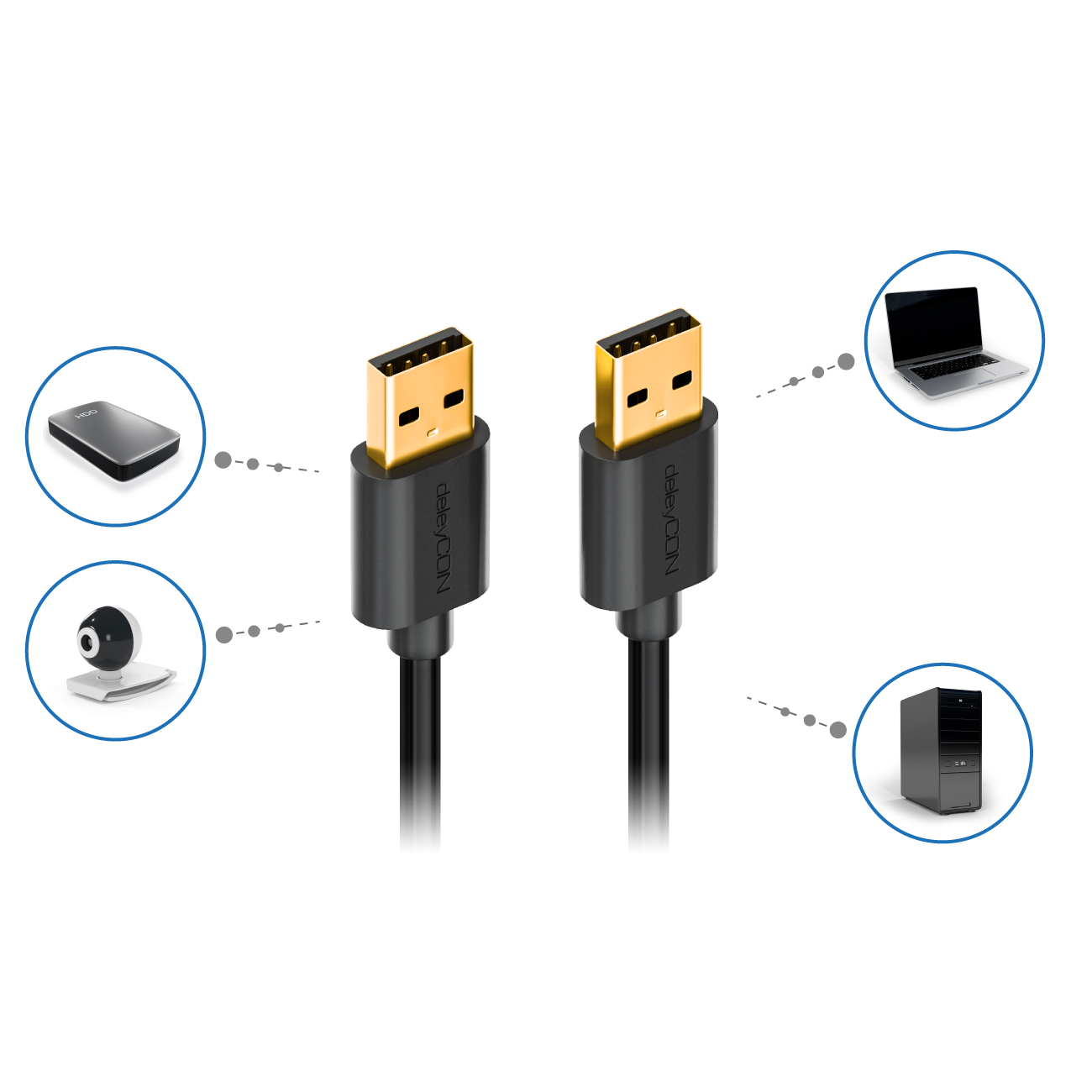 deleyCON 2,4A USB Ladegerät Zigarettenanzünder Schnellladung 2-Port Mini  KFZ, Stromadapter, Energie & Strom