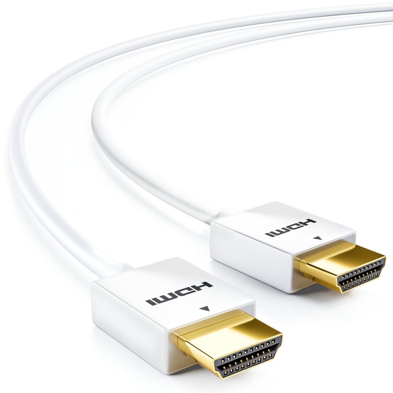 native Af en toe kom tot rust deleyCON HDMI Kabel - SLIM - High Speed mit Ethernet - SUPER flexibel -  Weiß - deleyCON