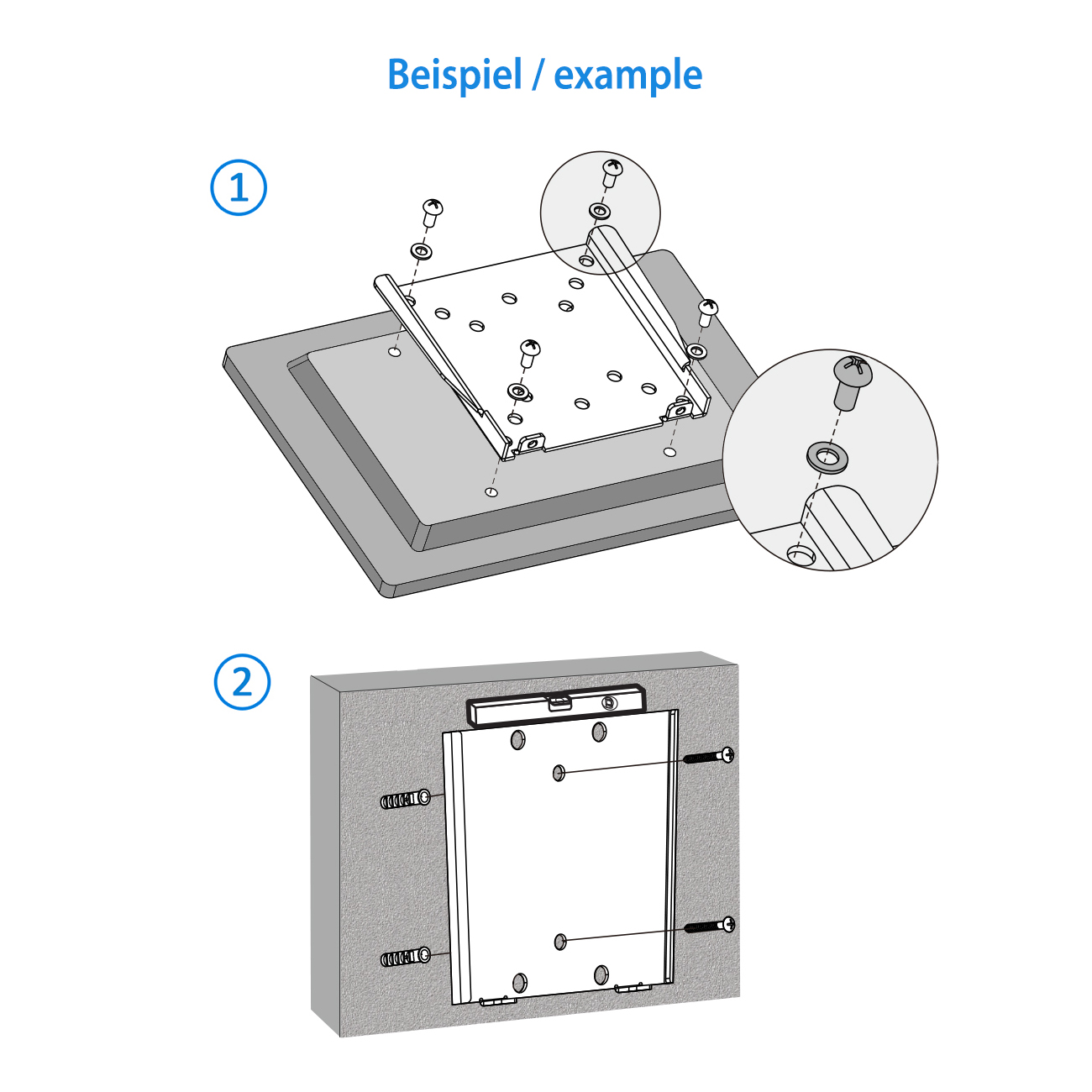 conecto VESA Schraubenset 64 Teilig für TV Fernseher Halter Halterung