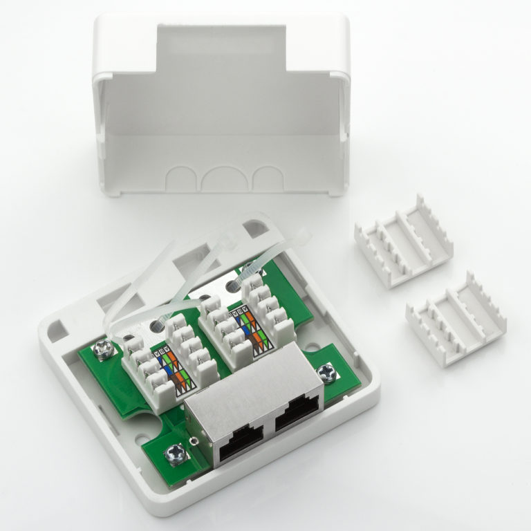 Cat6a Netzwerkdose Netzwerk Dose 2x Cat 6 A 2x RJ45 Port