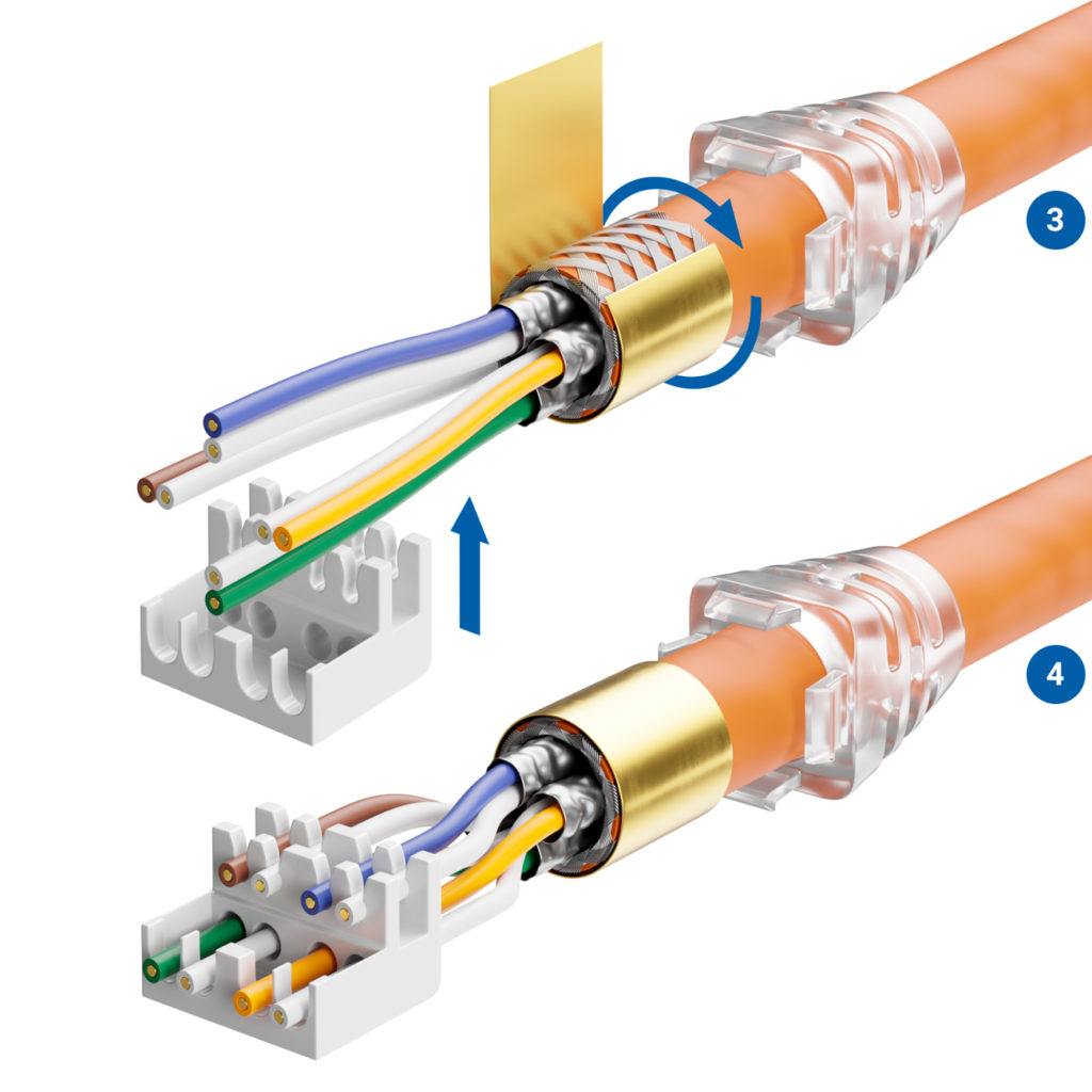 deleyCON CAT 6a Netzwerkstecker RJ45 Werkzeuglos Stecker CAT6a .