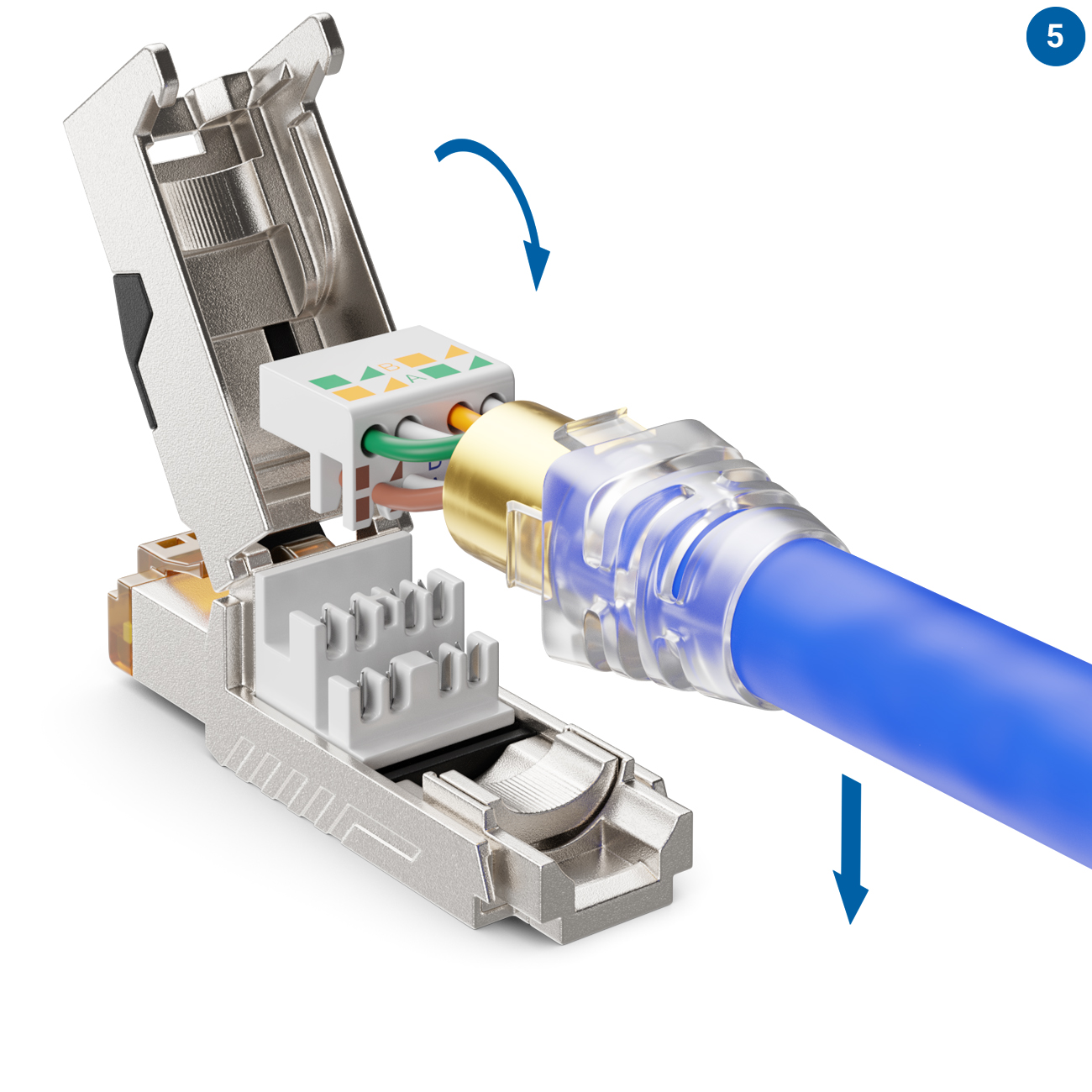 deleyCON CAT 6a Netzwerkstecker RJ45 Werkzeuglos Stecker ...