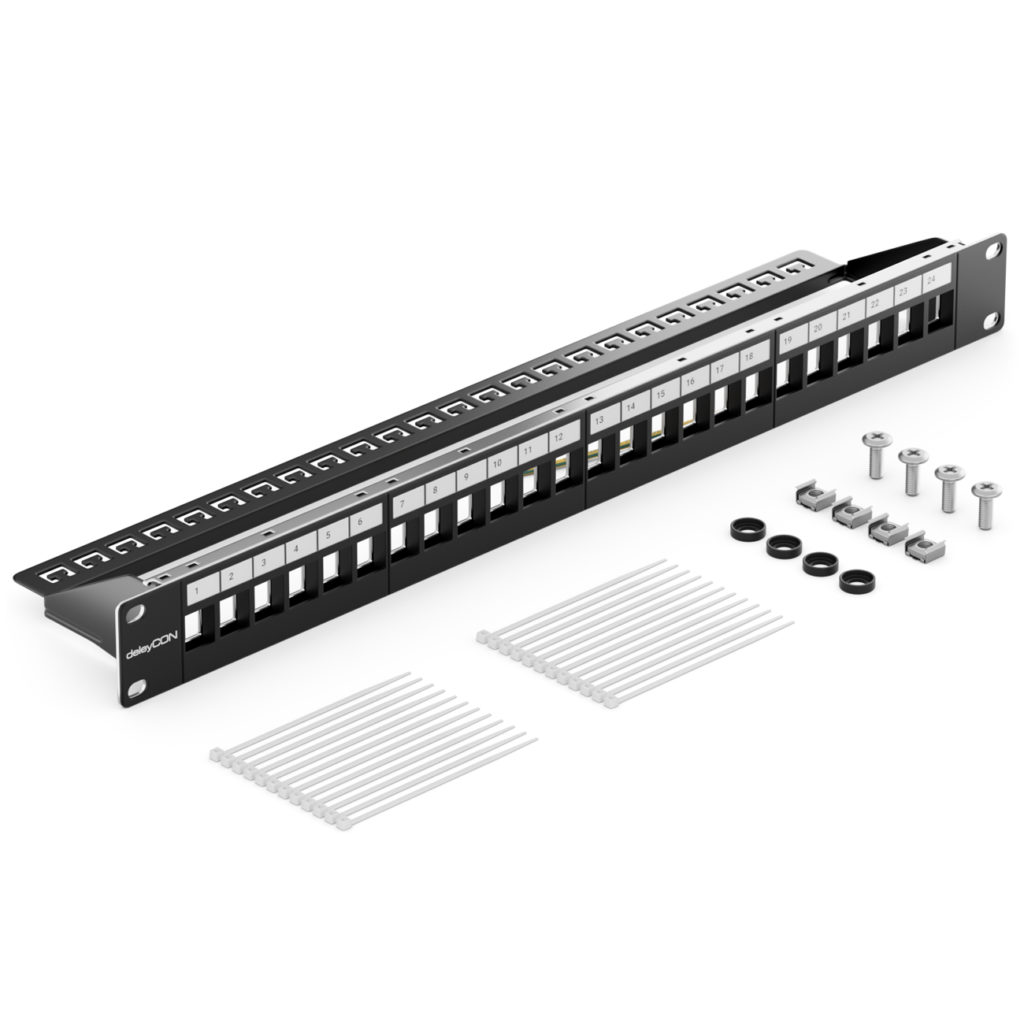 CAT 7 Patchpanel 24 Port - Geschirmtes 19-Zoll Rackpanel Für Serverräume & Netzwerk