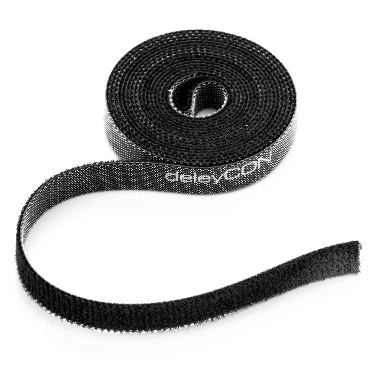 deleyCON Klett Kabelbinder Klettband Klettbandrolle 10mm Breit  Klettkabelbinder Klettverschluss zuschneidbar - Schwarz - deleyCON