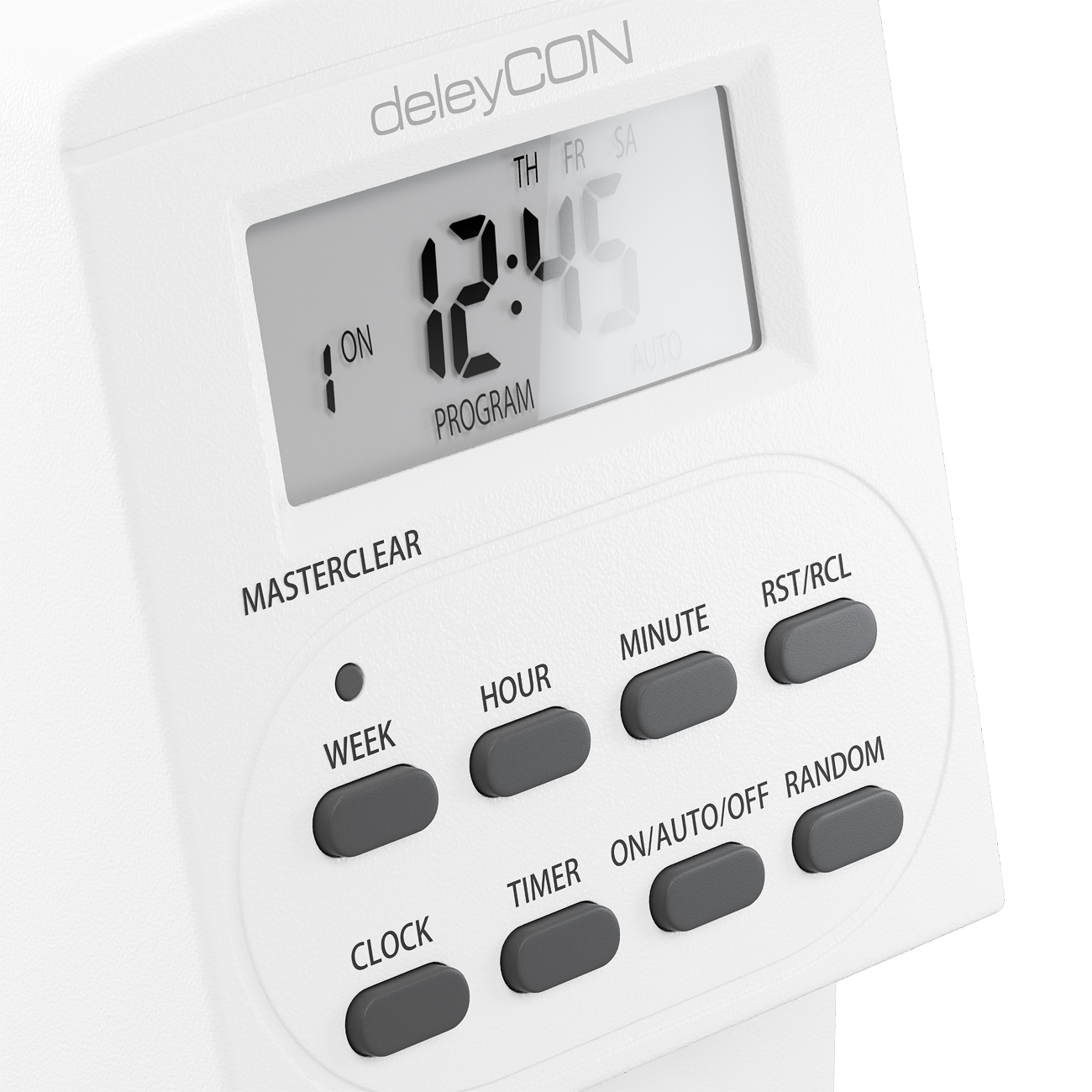 deleyCON Digitale Zeitschaltuhr mit LCD Display Wochenzeitschaltuhr  Zeitschalter 10 Schaltprogramme 3600W Weiß - deleyCON
