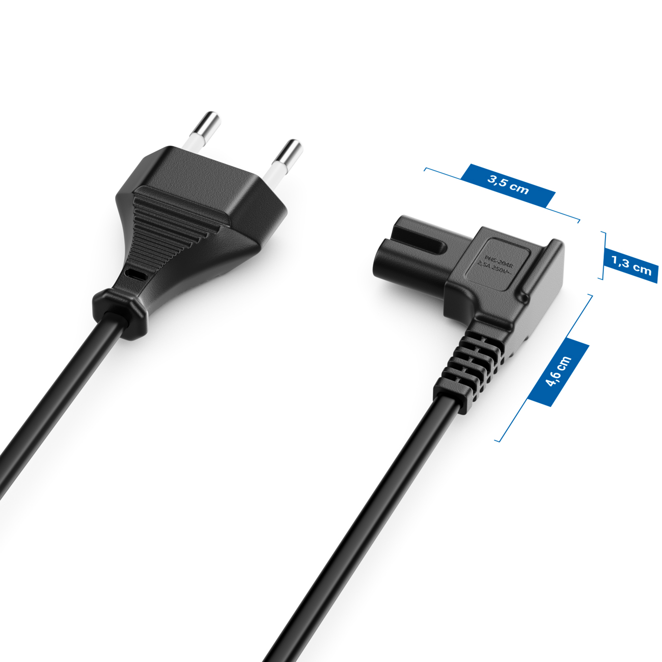PXT101NBEU 2 M Laptop-Netzkabel – EU-Stecker Auf C7, Für Laptops, Monitore & Mehr, VDE-geprüft