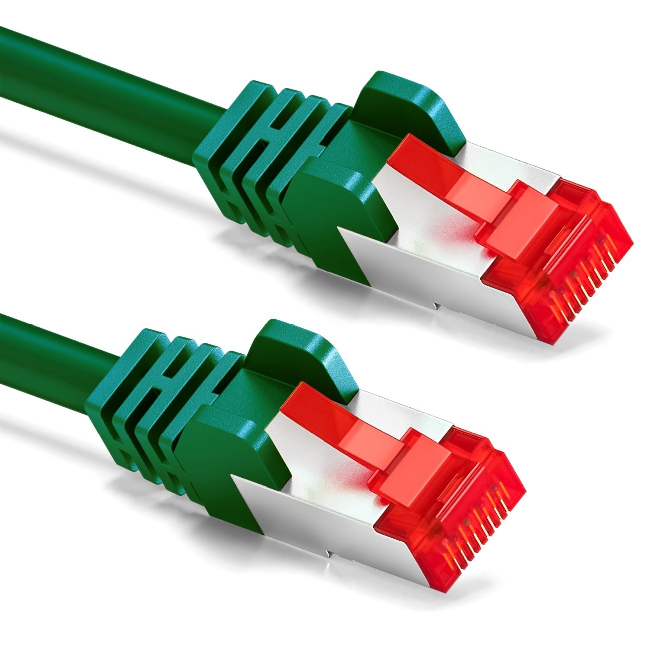 deleyCON CAT6 Patchkabel S/FTP PIMF Schirmung CAT-6 RJ45 Netzwerkkabel Ethernetkabel - Grün ...