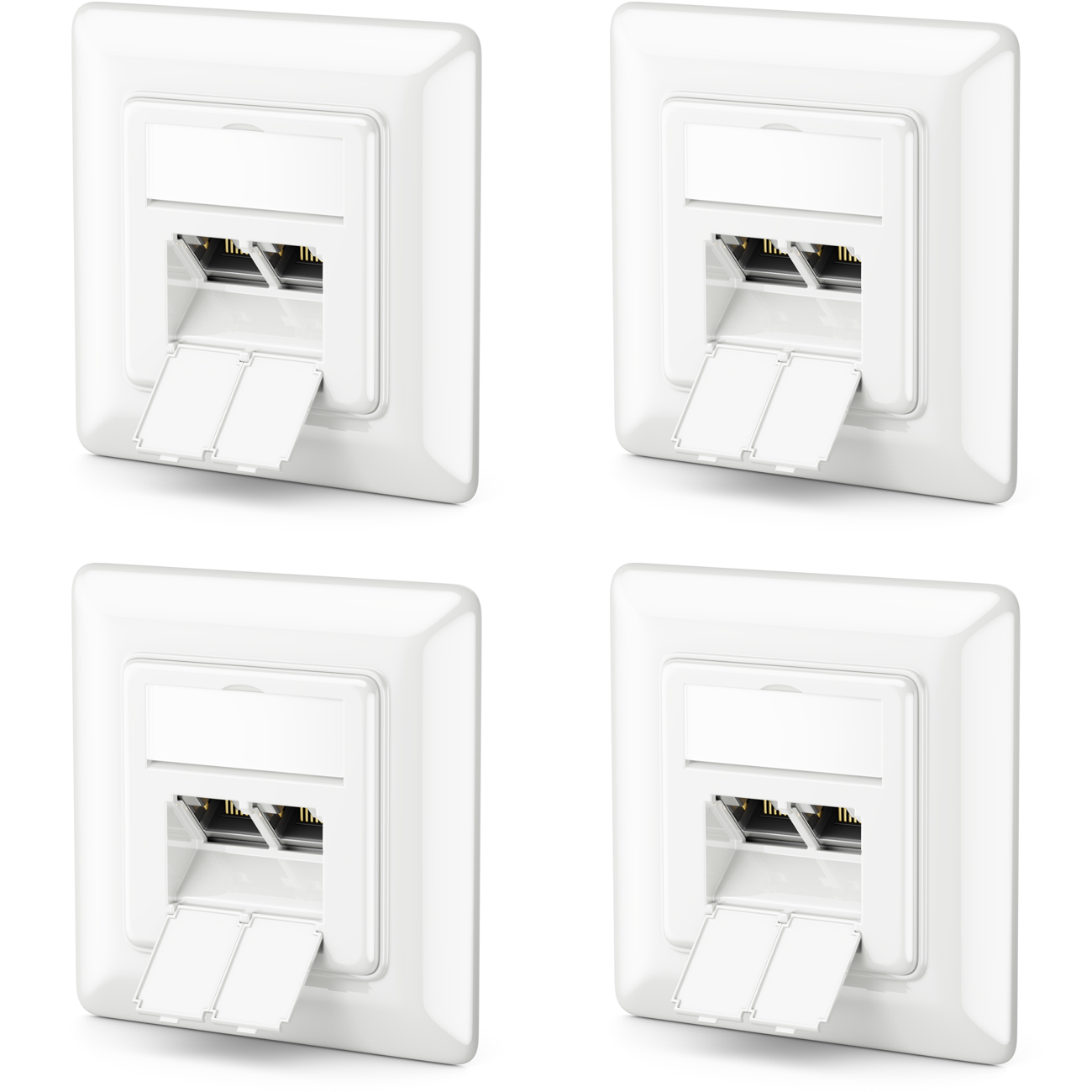 Netzwerkdose Cat.6a LAN Dose 2-fach RJ45 geschirmt Datendose Aufputz weiß günstig online kaufen