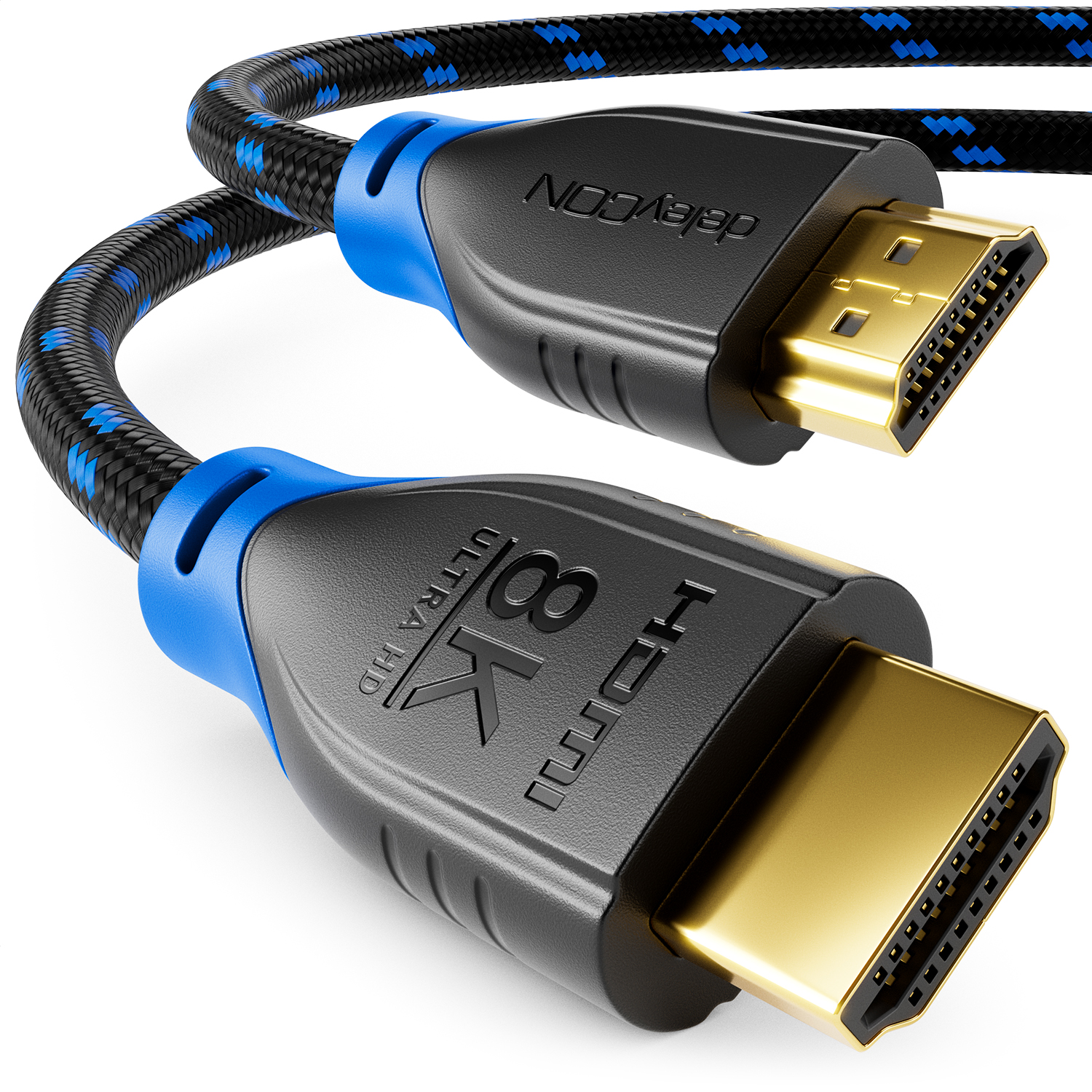 Câble HDMI 2.1 8K DeleyCON 2m - 48 Gbps, 8K@60Hz, 4K@120Hz, EARC, HDR10+ Pour PS5, Xbox, TV
