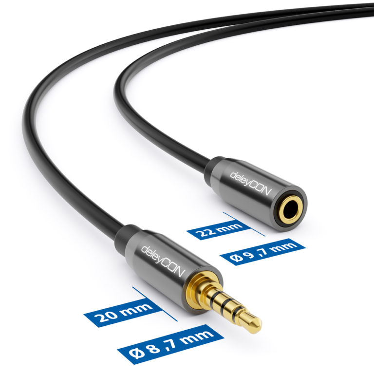 CableCreation 3,5mm Kopfhörer-Verlängerungskabel 10ft/3m – TRRS 4-polig Mit Mikrofon, Schwarz, Für Telefone & Headsets