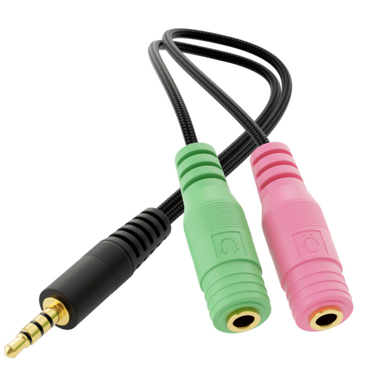 deleyCON Headset Audio Klinken Y Adapter 1x 3,5mm Klinke Stecker CTIA