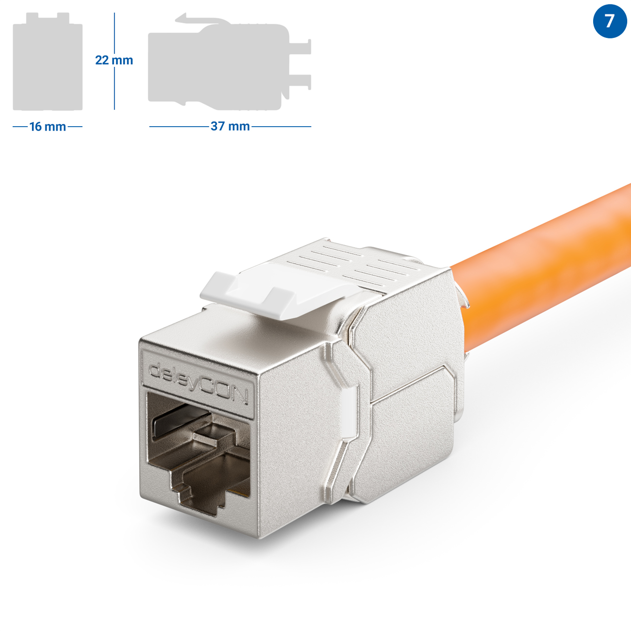 DeleyCON 12x CAT 8 Module Jack Keystone Câble de Brassage