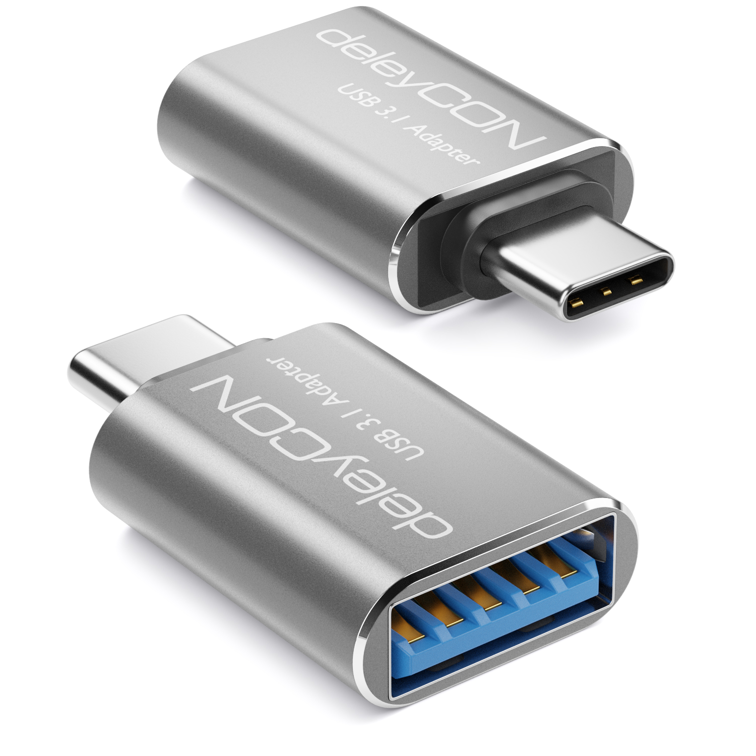 deleyCON 2x USB auf USB C Adapter A Buchse auf C Stecker USB 3.1