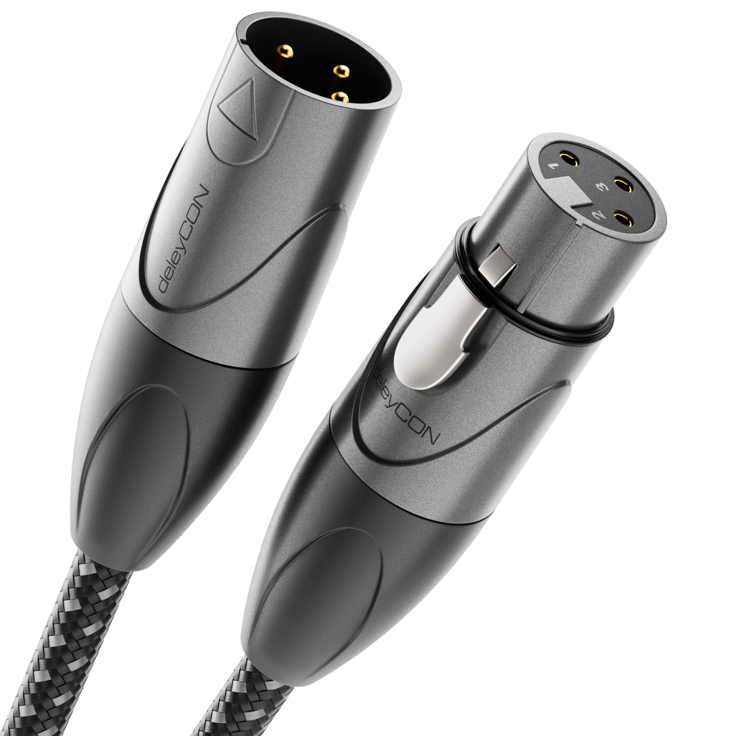 Profi 1m XLR Mikrofonkabel mit hochwertigem Stecker und Schirmung in schwarz 