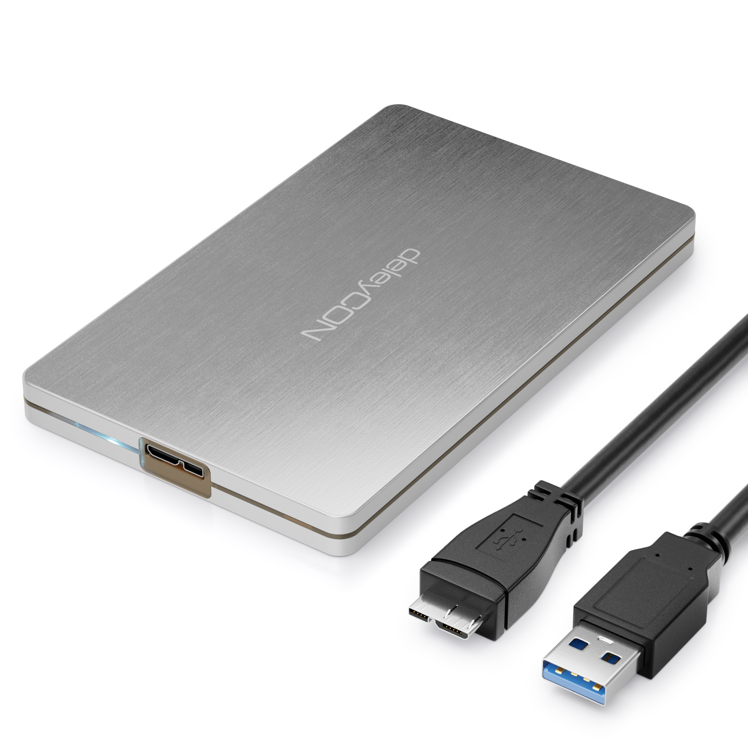 deleyCON 4X 0,5m SATA 3 Câble for HDD SSD Câble de Données 6 GBit/s 2X Droite Jaune Rouge Bleu Noir 