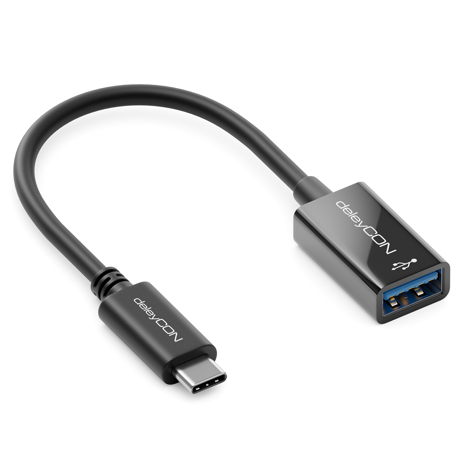 OTB Adapter Slim kompatibel zu USB-A 2.0 Stecker auf USB Type C (USB-C)  Buchse 