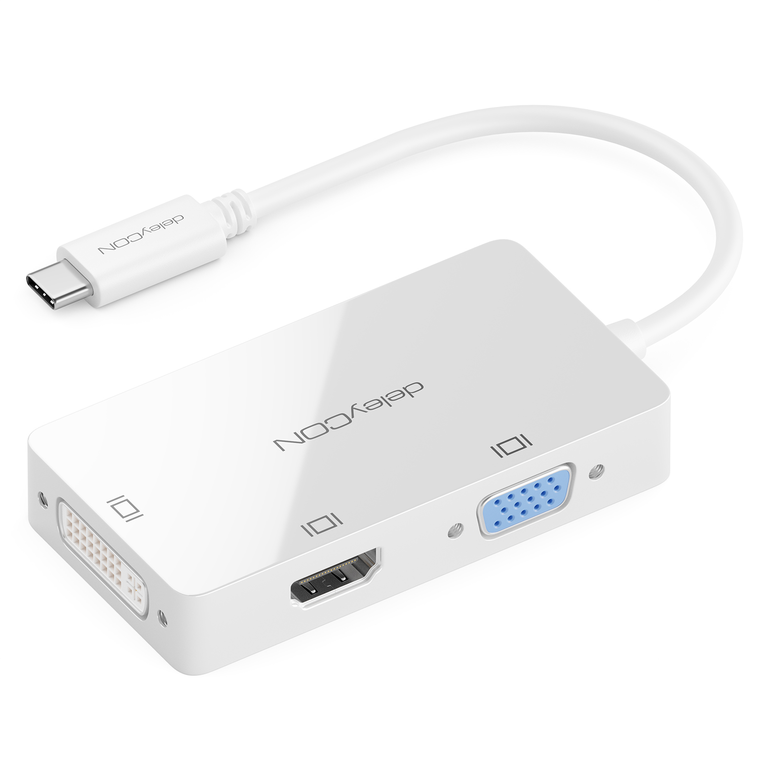 deleyCON USB-C Hub DockingStation - USB C Stecker auf HDMI 4K