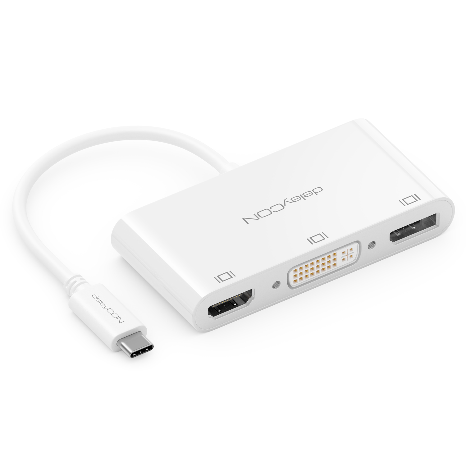 deleyCON USB-C auf VGA Adapter Konverter 1200p Dual WUXGA C-Stecker VGA  Buchse, USB Adapter, Kabel & Adapter