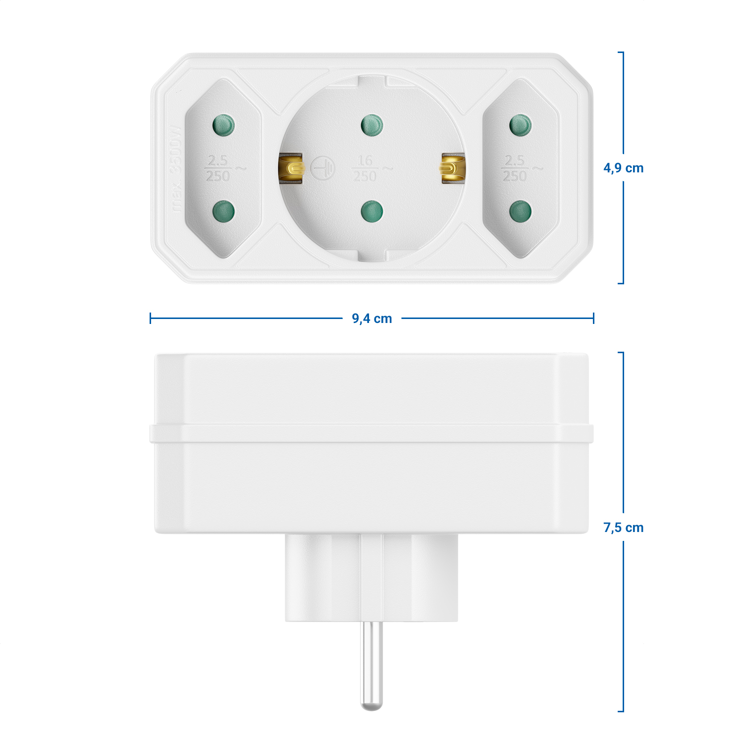 Steckdose Schukostecker Doppelstecker Multistecker Adapterstecker Schu—  Fenster-Bayram